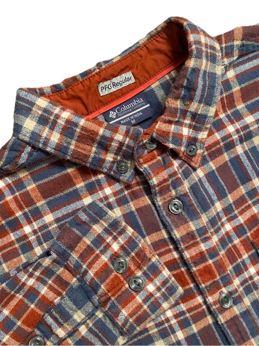Columbia Sportswear PFG Vintage Plaid Button-Up Flannel Cotton Long-Sleeve Shirt